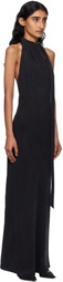 St. Agni Black Bias Scarf Maxi Dress