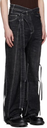 Ottolinger Black Strappy Signature Wrap Jeans
