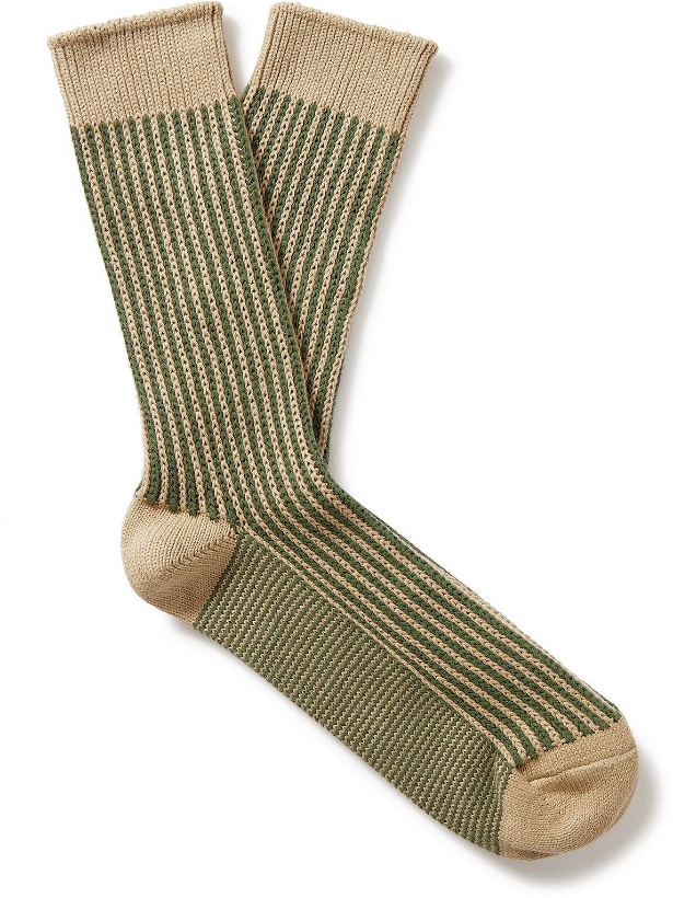 Photo: Thunders Love - Striped Cotton-Blend Socks
