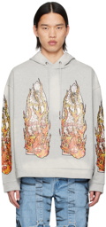 Who Decides War Gray Flame Glass Hoodie