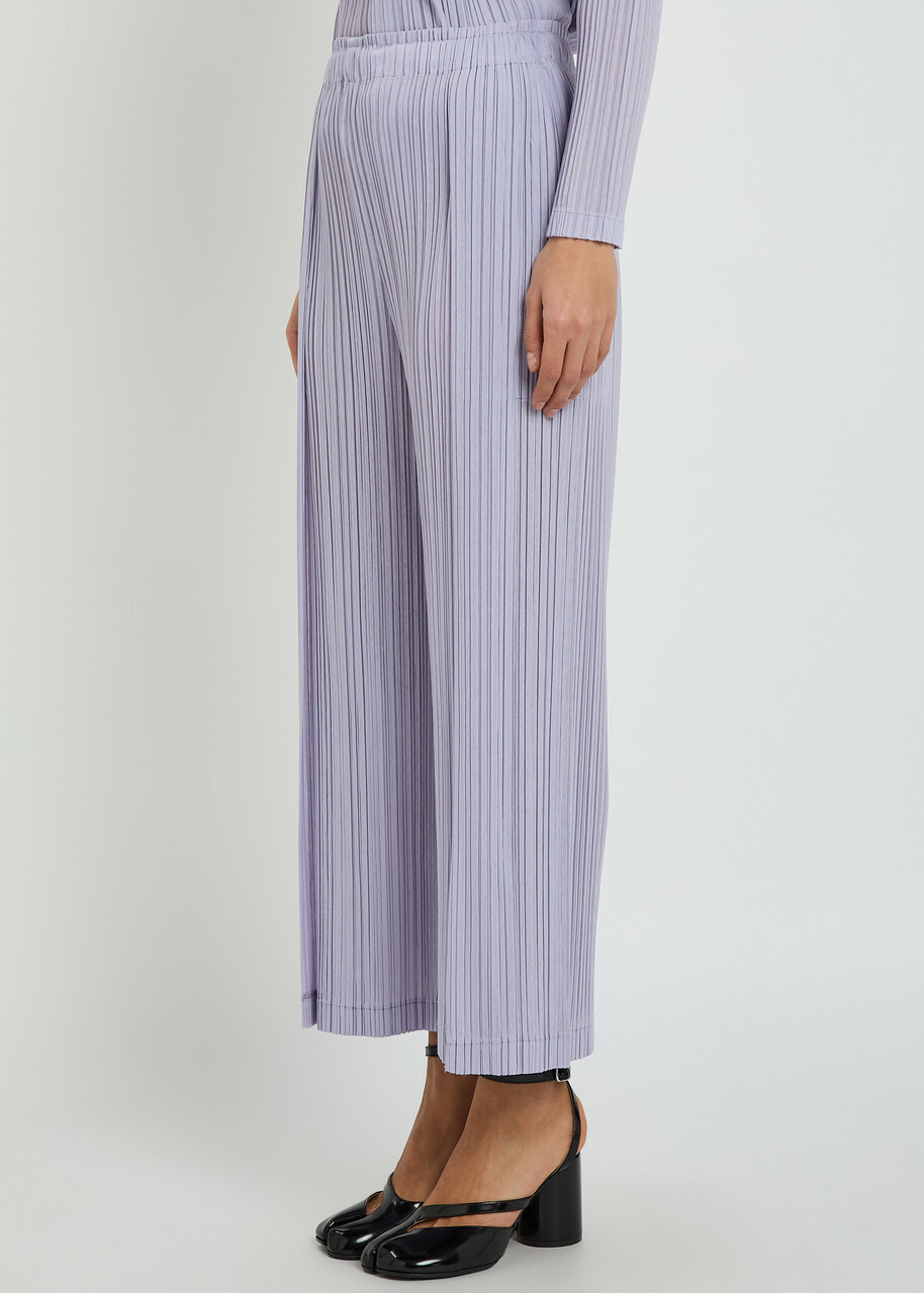 Pleats Please Issey Miyake Pleated Wide-leg Woven Trousers Light Purple