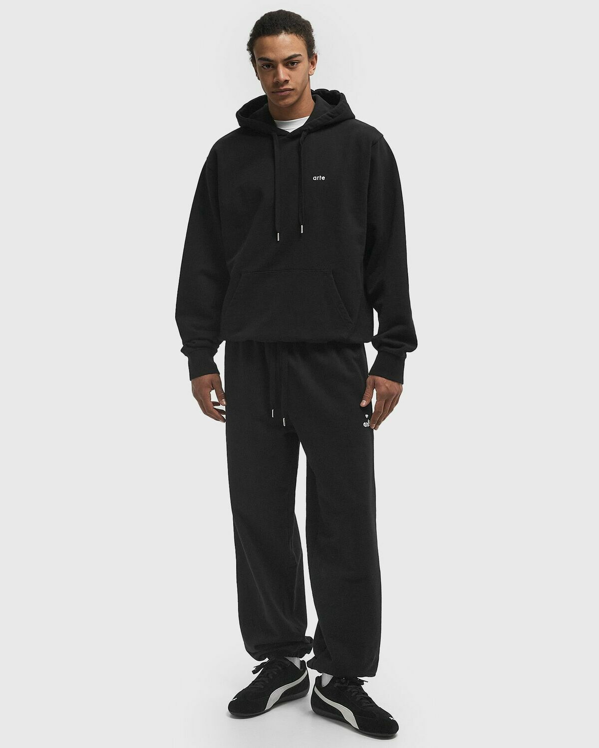 Arte Antwerp Small heart and logo pants Black Mens Sweatpant