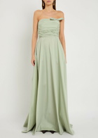 Bernadette Lucinda Ruched Taffeta Maxi Dress Mint