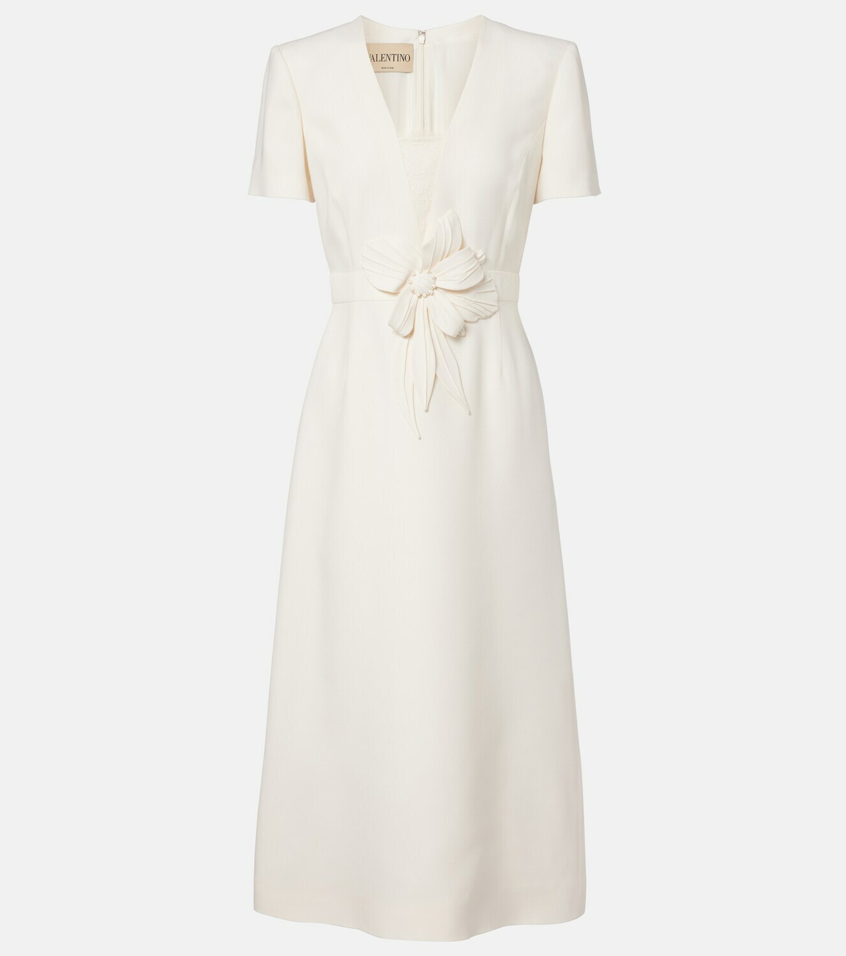 Valentino Crepe Couture floral-appliqué midi dress