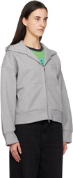 GANNI Grey Two-way Zip Hoodie