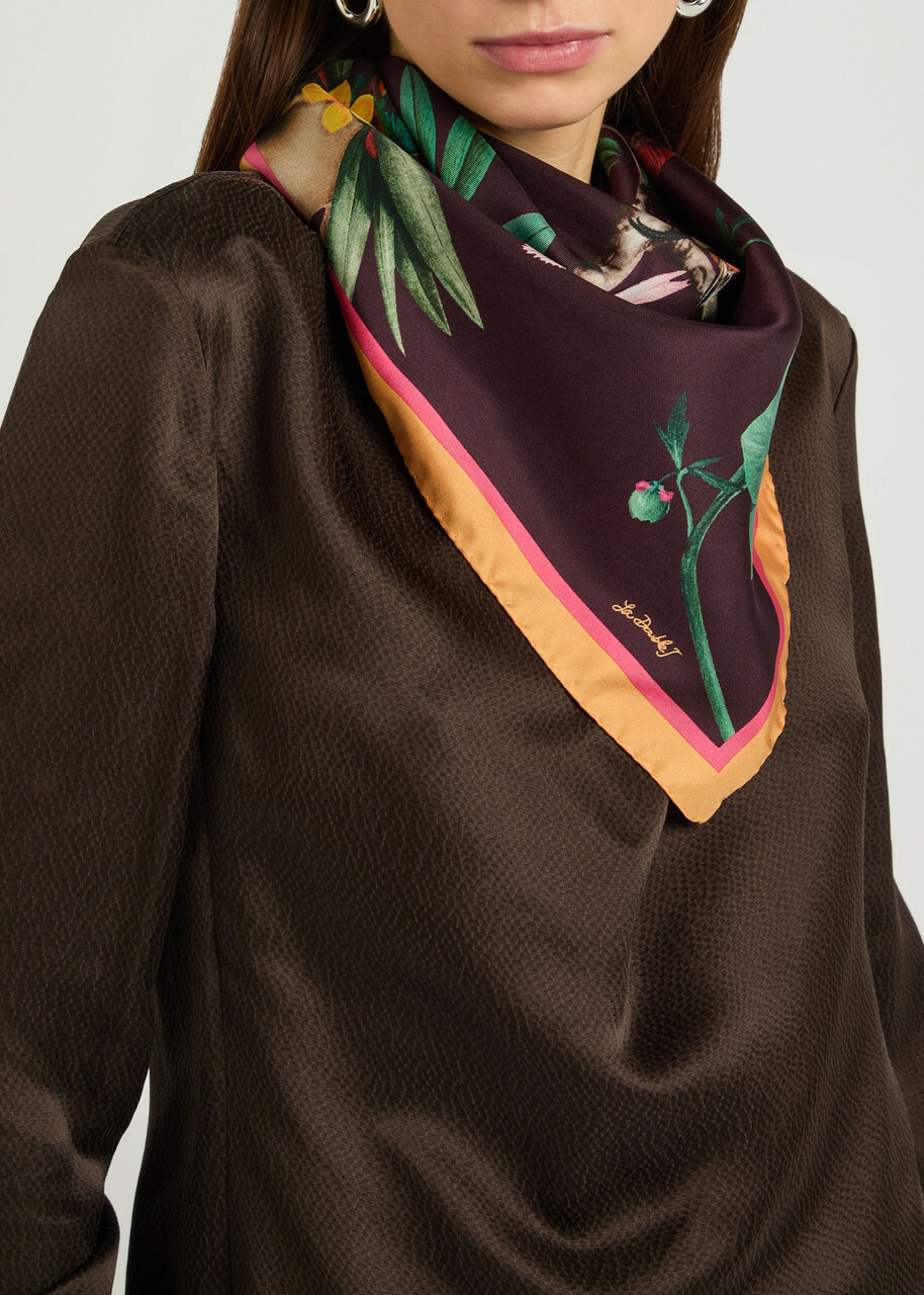 LA Double J Foulard Printed Silk-twill Scarf - Multicoloured - One Size