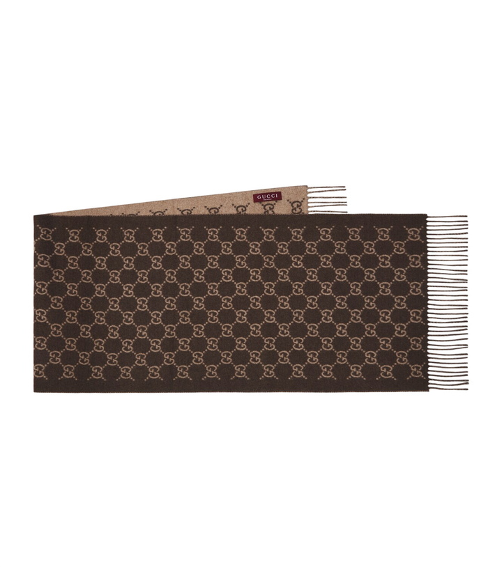 Photo: Gucci GG fringed cashmere scarf