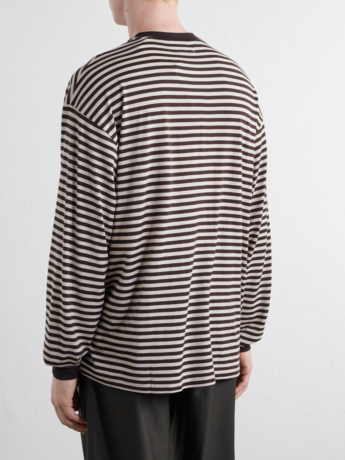 Kaptain Sunshine - Striped Wool-Jersey T-Shirt - Brown