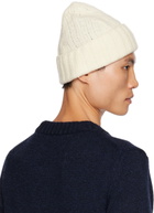GANNI Off-White Logo Patch Beanie