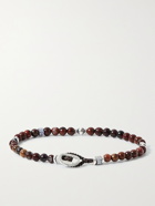 MIKIA - Kambaba Jasper and Sterling Silver Beaded Bracelet - Red