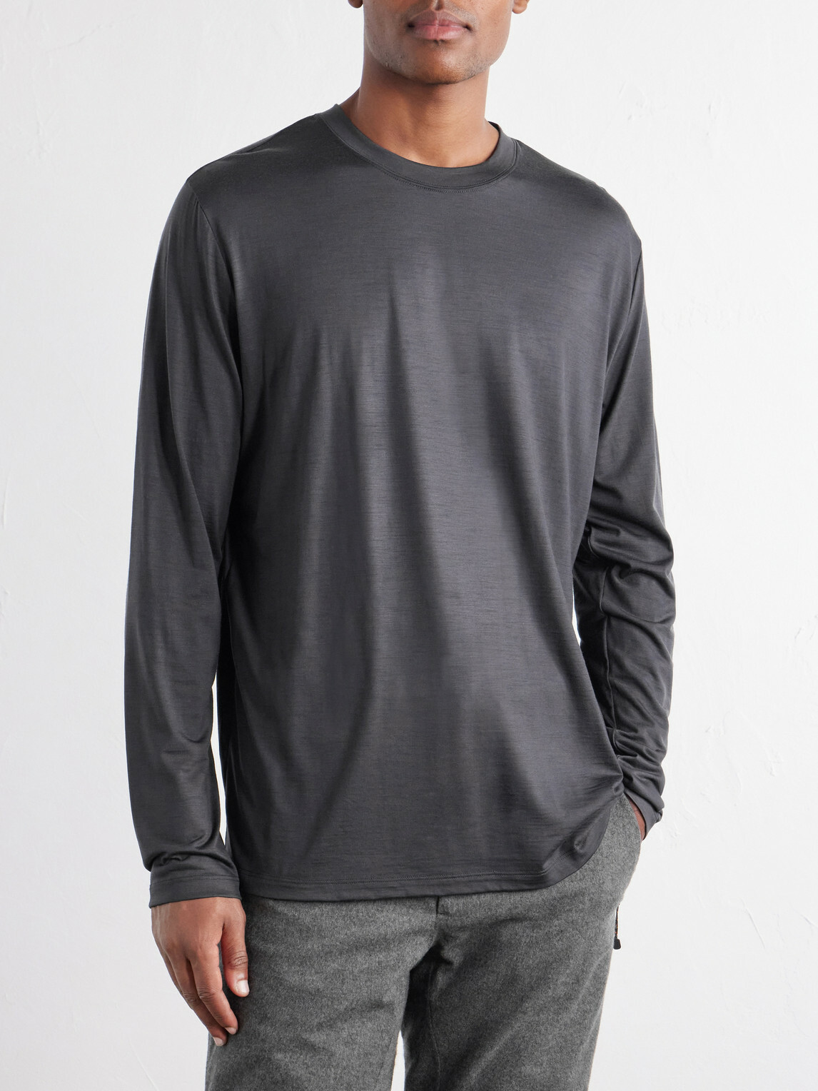 SEASE - Virgin Wool-Jersey Ski Base Layer - Gray