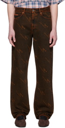 Martine Rose Brown & Orange Relaxed Fit Jeans