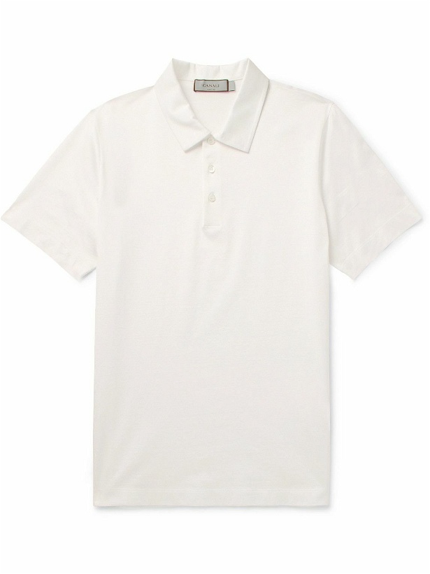 Photo: Canali - Cotton-Jersey Polo Shirt - White