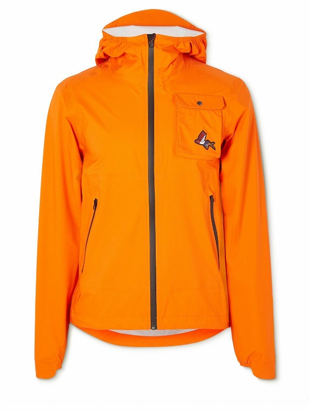 Photo: Café du Cycliste - Alizee Shell and Ripstop Hooded Cycling Jacket - Orange