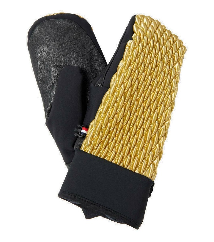 Photo: Fusalp Gold leather-trimmed quilted mittens