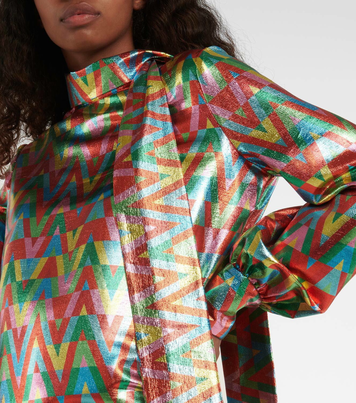 velvet jacquard check blouson