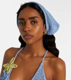 Bananhot Crochet floral-appliqué scarf