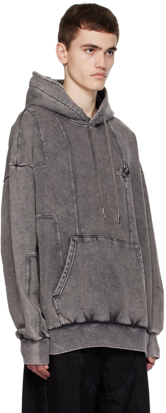 パーカー・フーディ [Feng Chen Wang] Oversize Washed Hoodie Feng Chen Wang Gray Oversized Hoodie Feng Chen Wang