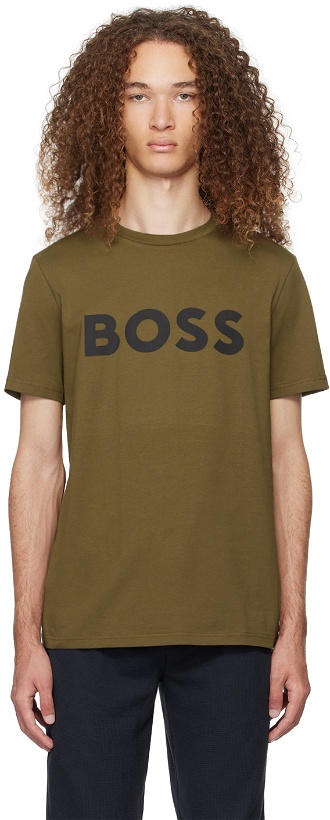 Photo: BOSS Khaki Printed T-Shirt