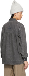 GANNI Grey Quilt Denim Jacket