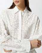 Pinko Printed Transparent Silk Blend Voile Shirt Bright White