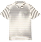 Onia - Eric Striped Cotton-Blend Jersey Polo Shirt - Neutrals