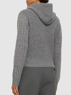 VICTORIA BECKHAM Hooded Pointelle Knit Wool Sweater