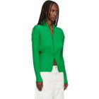 ISSEY MIYAKE Green Sleek Pleats Cardigan