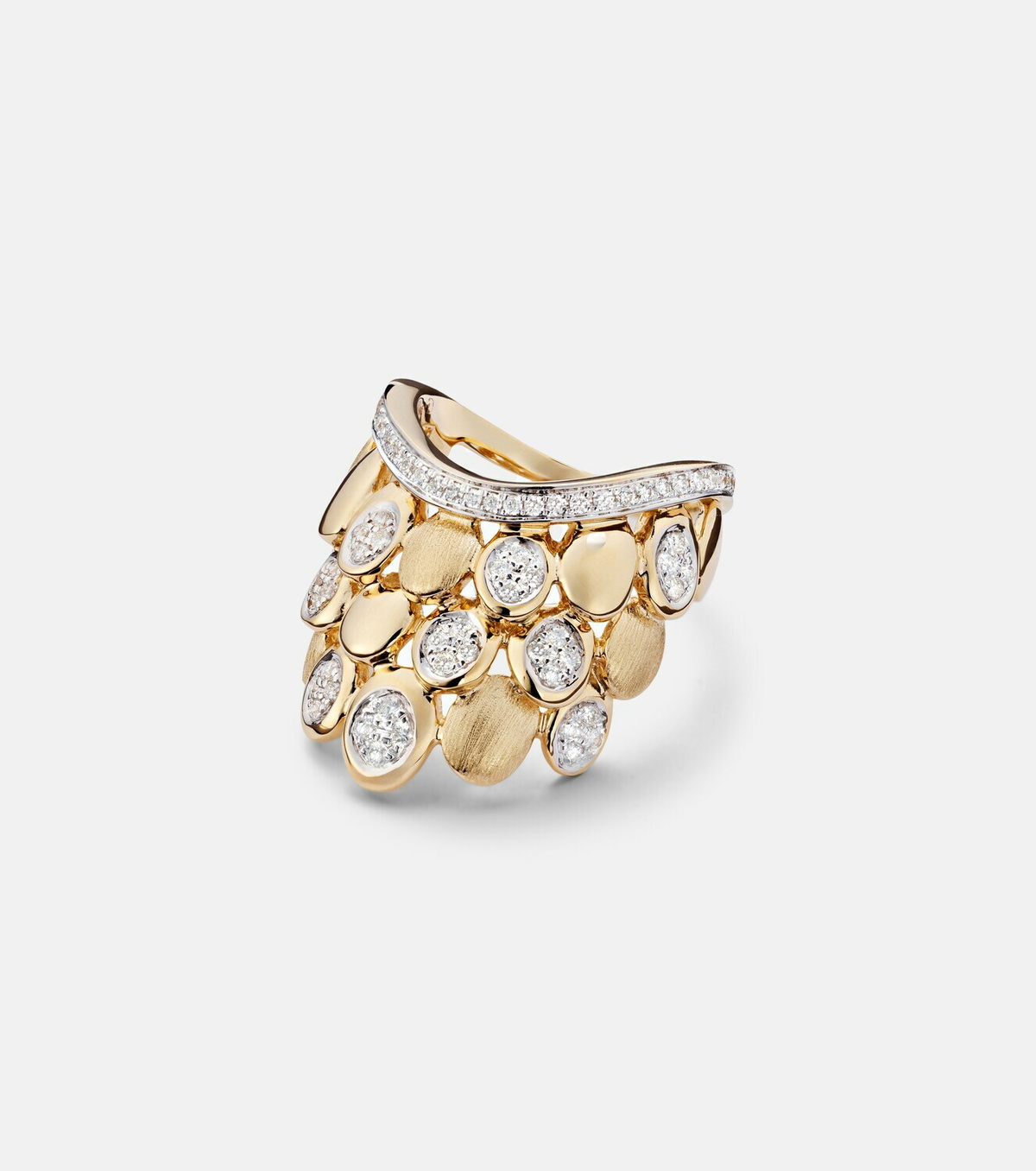 Rainbow K Blossom 14kt gold ring with diamonds