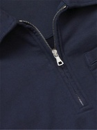Orlebar Brown - Bolam Garment-Dyed Cotton-Jersey Half-Zip Sweatshirt - Blue