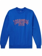 Throwing Fits - Logo-Print Cotton-Jersey Sweatshirt - Blue