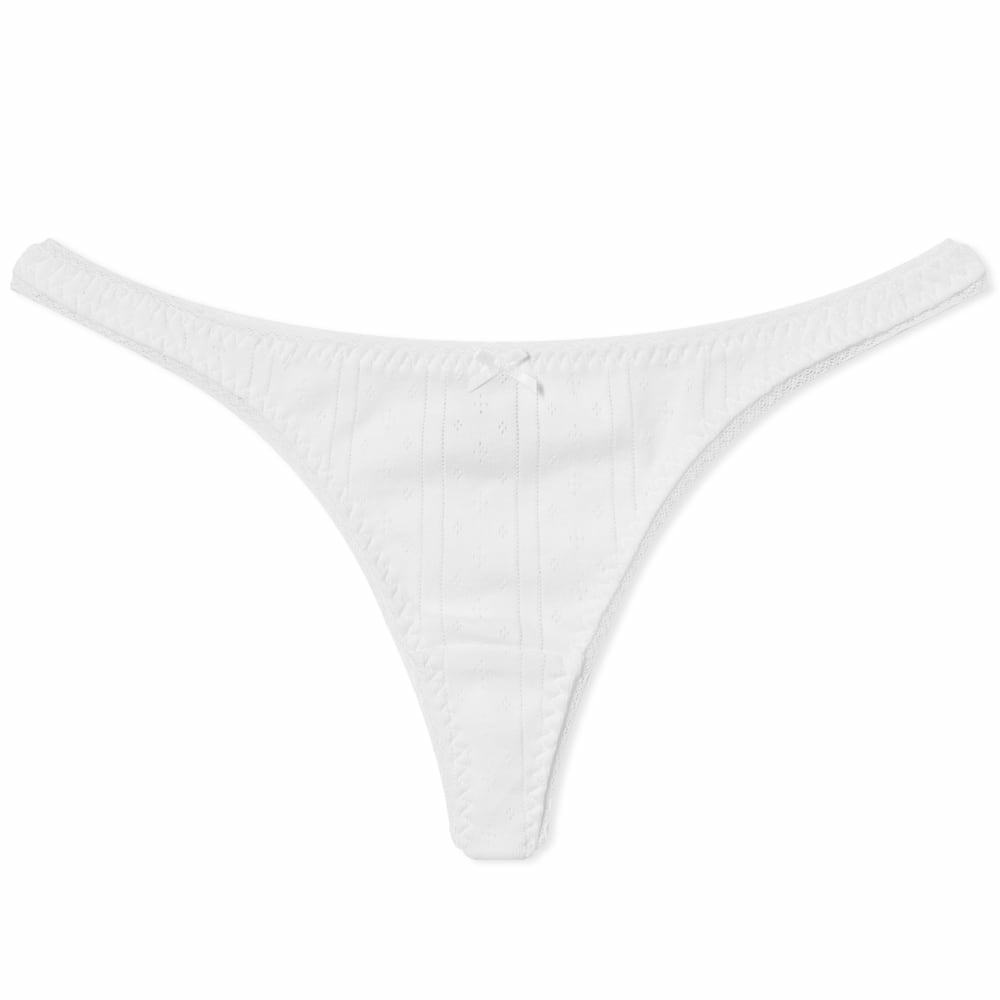Cou Cou Intimates - Pack of 3 Pointelle Organic Cotton Thongs - White