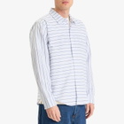 Pop Trading Company Men's Striped Logo Shirt in White/Blue Linen
