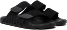 Hugo Black Faux-Suede Logo Detailing Sandals