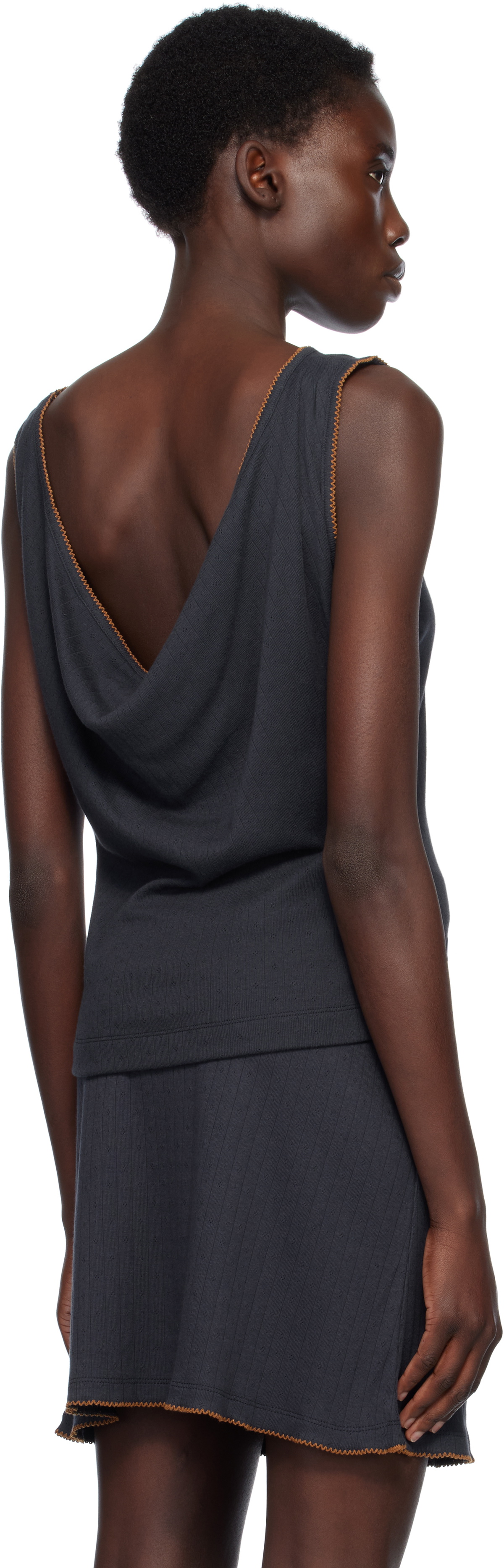 Caro Editions Navy Alexa Jersey Top