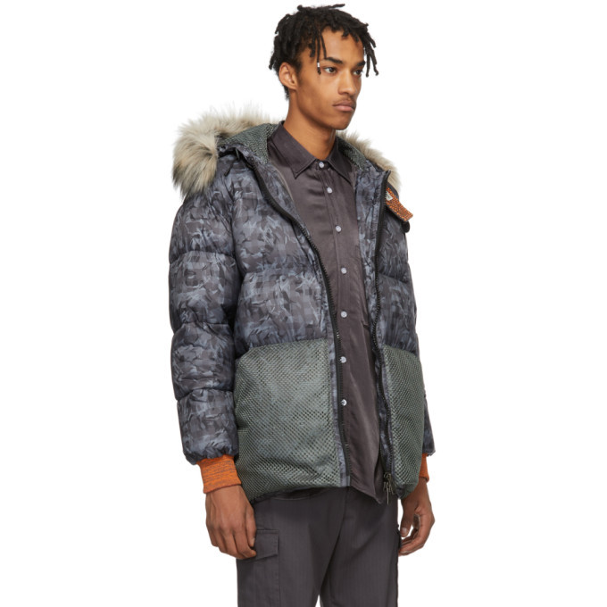 Woolrich Grey North Hollywood Edition Down Camouflage Arctic Parka