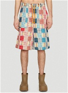(Di)vision - Patchwork Check Shorts in Red