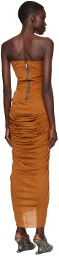 Rick Owens Orange Radiance Bustier Midi Dress