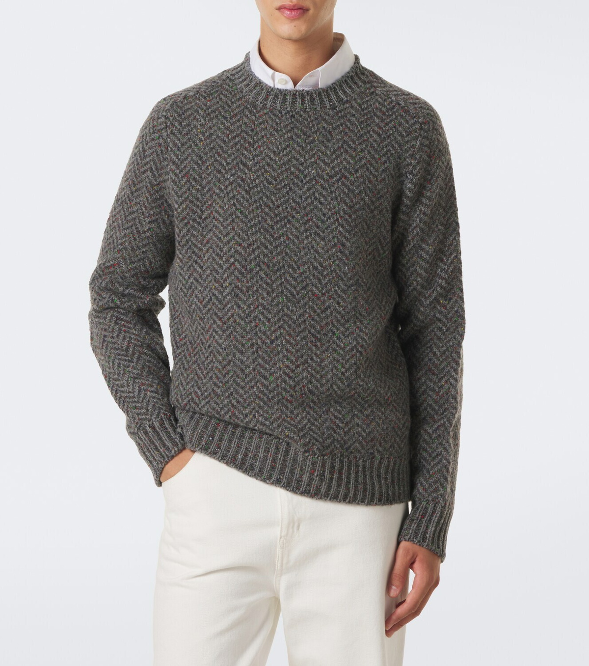 Gabriela Hearst Sermo herringbone cashmere sweater