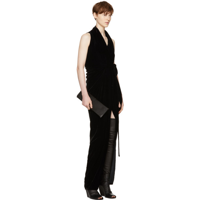 Rick Owens Black Velvet Limo Dress