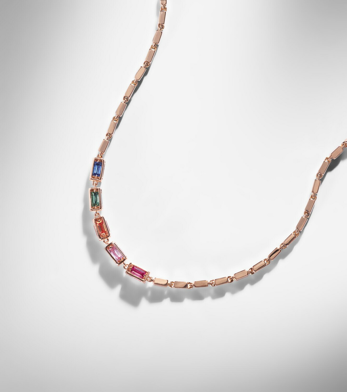 Suzanne Kalan Block-Chain Mini 18kt rose gold bangle with sapphires
