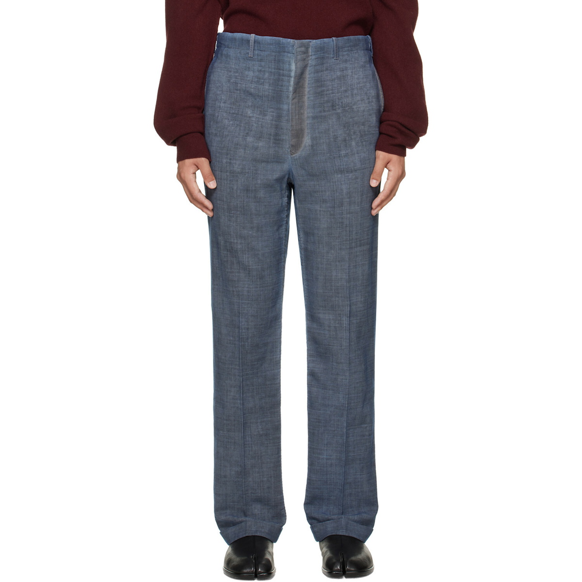 Maison Margiela Blue Double-Dyed Wool Trousers