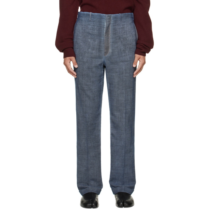Photo: Maison Margiela Blue Double-Dyed Wool Trousers
