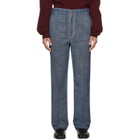Maison Margiela Blue Double-Dyed Wool Trousers