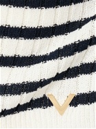 VALENTINO - Striped Viscose Blend Knit Sweater