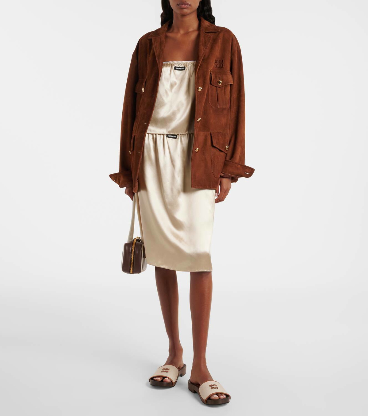 Miu Miu Satin midi skirt Miu Miu