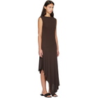 ALAÏA Brown Backless Jersey Crepe Midi Dress