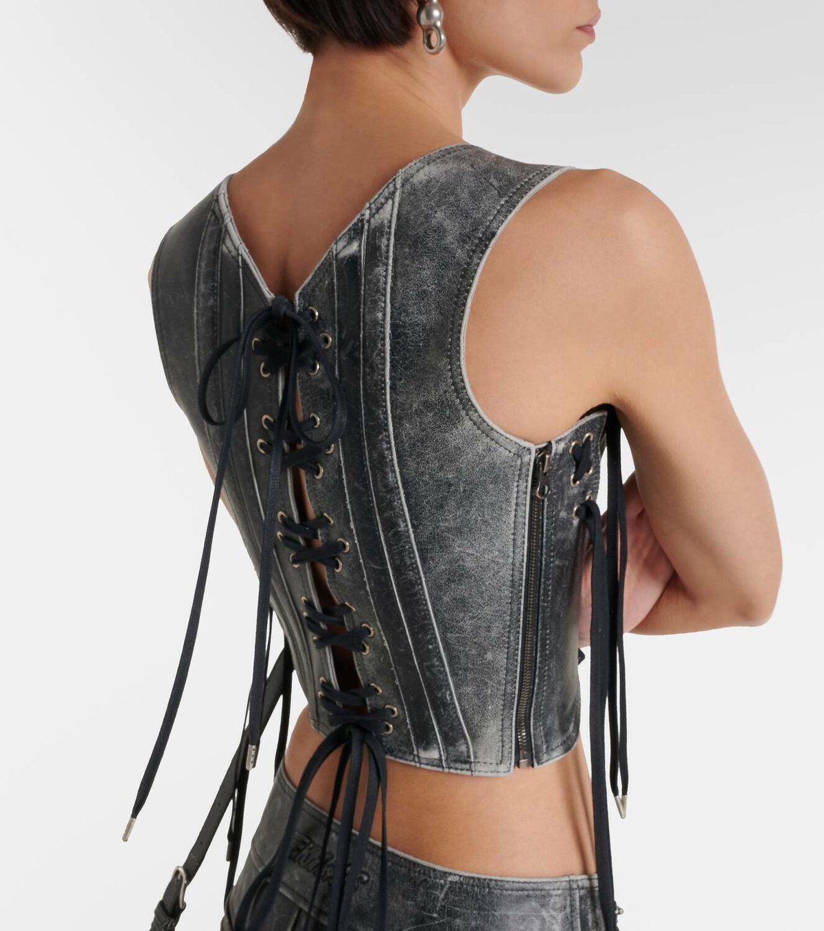 KNWLS Nihil Moto leather bustier