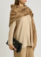 Eileen Fisher Whisper Pleated Silk Scarf - Beige - One Size