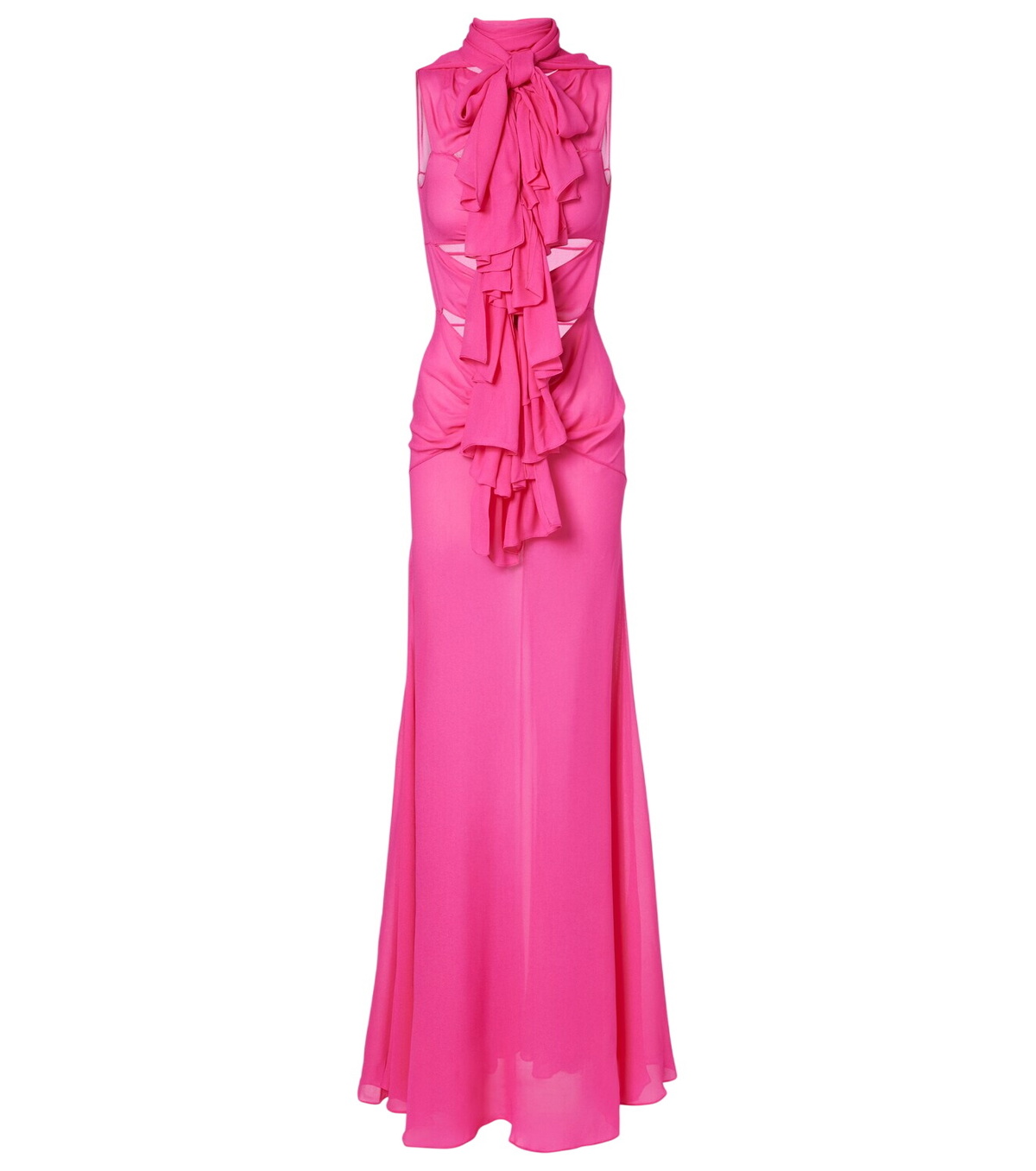 ALAÏA Burgundy Draped Maxi Dress ALAÏA